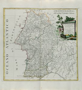 Extremadura of Portugal Alentejo eller Algarve, gravering av G. Zuliani hentet fra Tome I of the Newest Atlas publisert i Venezia i 1776 av Antonio Zatta, Private Collection av G. Zuliani