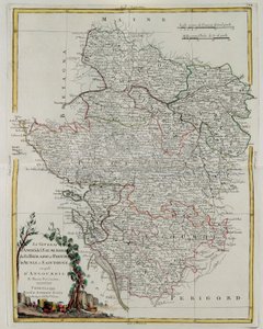 Styringene til Anjou, Saumurois, Touraine og Poitou, Aunis og Saintonge med den til Anjoumois, gravering av G. Zuliani hentet fra Tome I of the Newest Atlas publisert i Venezia i 1777 av Antonio Z av G. Zuliani