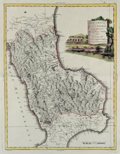 Hittil Calabria, gravering av G. Zuliani hentet fra Tome II av "Newest Atlas" publisert i Venezia i 1783 av Antonio Zatta, Private Collection av G. Zuliani