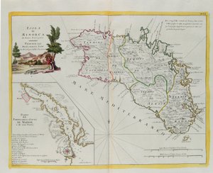 Øya Minorca og planen for havnen og byen Mahon og dens forter, gravering av G. Zuliani hentet fra Tome I av "Newest Atlas" publisert i Venezia i 1778 av Antonio Zatta, Private Collection av G. Zuliani