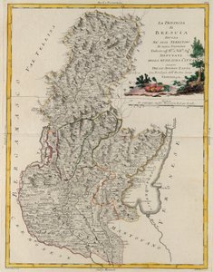 Landområde i staten Veneto: Brescia, gravering av G. Zuliani hentet fra Tome II av "Newest Atlas" publisert i Venezia i 1783 av Antonio Zatta, privat samling av G. Zuliani