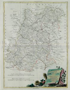 The Governances of the Ile de France og Orleans, gravering av G. Zuliani hentet fra Tome I of the Newest Atlas publisert i Venezia i 1776 av Antonio Zatta, Private Collection av G. Zuliani