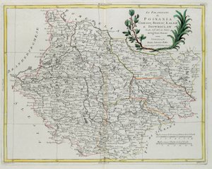 Pfalzene i Posnania, Gniesno, Brzesc, Kalisz og Inovroclav, gravert av G. Zuliani, hentet fra bind III av "Newest Atlas" utgitt i Venezia i 1781 av Antonio Zatta, privat samling av G. Zuliani