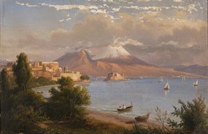Napoli med Vesuv av G. von Guirardi