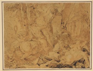 Festival til hagenes gud (Bacchanal med en nymfe båret av en kentaur som kroner en herme)