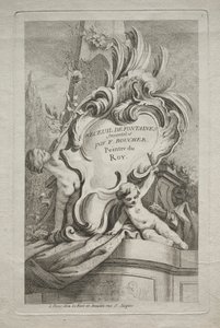 Boken med fontener: nr. 1, tittelside av Gabriel Huquier