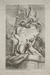 Bok med fontener: nr. 1, tittelside, ca. 1736. av Gabriel Huquier