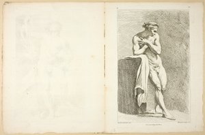 Figur (recto og verso), fra Premier livre de figures d'Academies gravert delvis av professorene ved Royal Academy av Gabriel Huquier