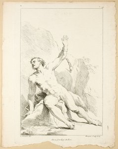 Figur, fra First Book of Academie Figures gravert delvis av professorene ved Royal Academy av Gabriel Huquier