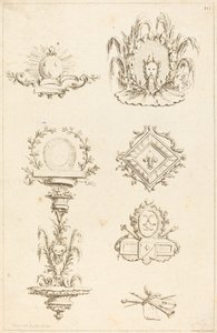Design for Tail-Pieces: pl. 10 av Gabriel Huquier after Claude Gillot