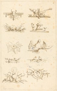 Design for Tail-Pieces: pl. 7 av Gabriel Huquier after Claude Gillot
