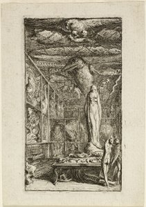 Frontispice for Almanach Historico-Physique av Gabriel Jacques de Saint Aubin