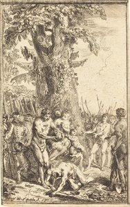 Heroisk handling av en far som ofrer for sin sønn av Gabriel Jacques de Saint Aubin