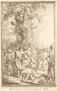 Heroisk handling av en far som ofrer for sin sønn av Gabriel Jacques de Saint Aubin