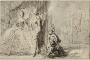 Promenaden på Boulevarden av Gabriel Jacques de Saint Aubin