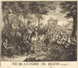 Utsikt over Bezons-messen av Gabriel Jacques de Saint Aubin
