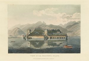 Utsikt over den vakre øya Isola Bella, Lago Maggiore, før 1820. av Gabriel Ludwig Lory