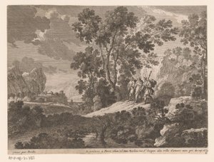Kristus og Emmaus Landskap med scener fra Kristi liv (serietittel) av Gabriel Perelle