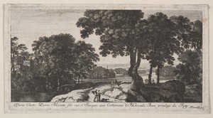 Landskap med figurer. av Gabriel Perelle