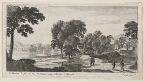 Landskap med figurer. av Gabriel Perelle
