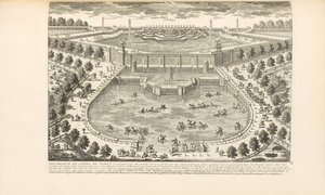 The Extremity of the Garden of Marly, fra "Les Delices de Versailles et des Maisons Royales" av Charles-Antoine Jombert, 1766 av Gabriel Perelle