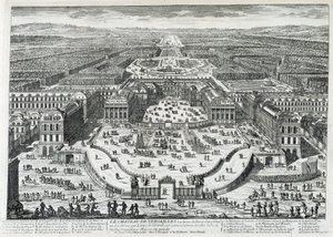 Utsikt over æresgården til Chateau de Versailles - av Perelle, sent på 1600-tallet av Gabriel Perelle