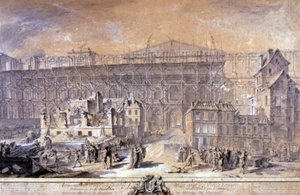 Louvre-bygningen, Paris av Gabriel de Saint Aubin