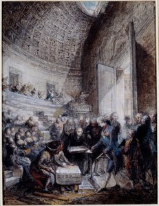 Innvielse av amfiteateret til den kongelige kirurgiske skolen av kong Louis XVI (1754-1793) 14/09/1774 Gouache de Gabriel de Saint Aubin (1724-1780) Paris fra 1700-tallet, Musee Carnavalet av Gabriel de Saint Aubin