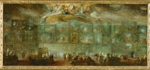 Blick auf den Salon des Louvre von Gabriel de Saint-Aubin