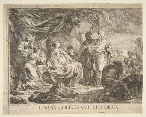 Laban søker sine guder, 1753. av Gabriel de Saint Aubin