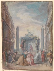 Venetianske festivaler, etter 1759. av Gabriel de Saint Aubin
