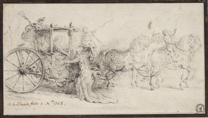 Paris ønsker Christian VII velkommen av Gabriel de Saint Aubin