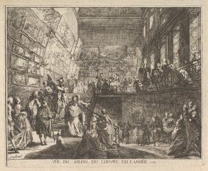 Utsikt over Salon du Louvre i år 1753, 1753.