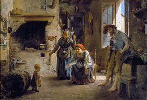 De første trinnene til et barn Maleri av Gaetano Chierici (1838-1920) 1865 Dim 70x100 cm Genes, Galleria d