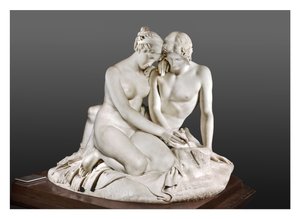 Angelica og Medoro skjærer ut navnene sine på et tre