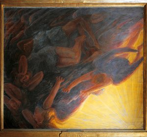 Fall of Angels, triptyk sentralpanel av Gaetano Previati