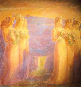 Begravelse av en jomfru, av Gaetano Previati