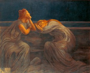 Nocturne, 1908, av Gaetano Previati (1852–1920). av Gaetano Previati
