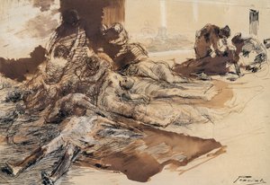 Studie av pest av Gaetano Previati