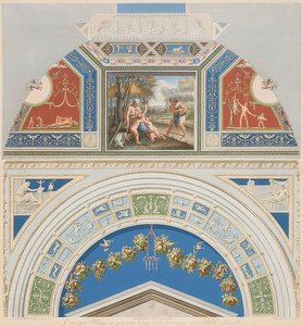 Bezel og hvelvpanel med Adam og Eva på jobb. 1774
