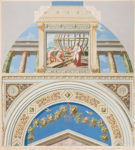 Bezel og hvelv med konstruksjon av arken. 1774 av Gaetano Savorelli