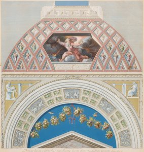 Bezel og hvelvede område med Gud skiller lys og mørke. 1774?