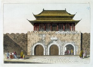 Porten til det keiserlige palasset i Beijing (den forbudte by) - fra "Ancient and Modern Costume" av Ferrario, red. Milan