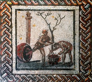 Jar poistering scene. (mosaikk, slutten av 2., begynnelsen av 3. århundre) av Gallo Roman