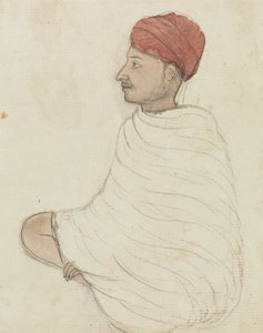 Mann i rød turban av Gangaram Chintaman Tambat