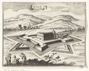 Utsikt over Nagykálló Topografiske bilder av Østerrike, Ungarn og Balkan (serietittel) Kort beskrivelse, og aen-wysinghe der placesen i desen boeck, med deres teghen-ord, stående, relevant uyt-ghebeldt, i Oostenryck (se av Gaspar Bouttats