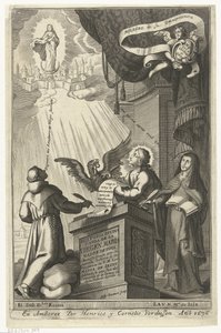 Jomfru Maria blir hentet inn i himmelriket Historia divina y vida de la Virgen maria (tittel på objekt)