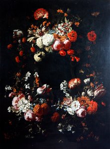 Et blomsterstykke (olje på lerret)