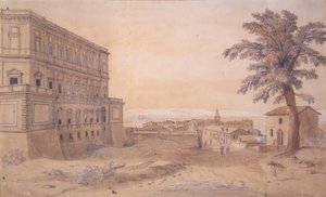 Palazzo Farnese på Caprarola (blekk og vask på papir) av Gaspar van Wittel