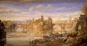Tiber Island, av Gaspar van Wittel (ca. 1652-1736)